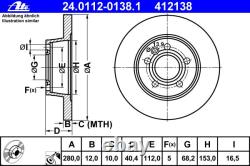 ATE Disques 280mm + Revêtements Arrière pour VW T4 Transporter, Multivan Bus
