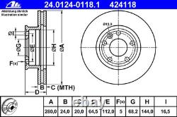 ATE Disques 280mm + Revêtements Avant pour VW T4 Transporter Bus Boîte Multivan