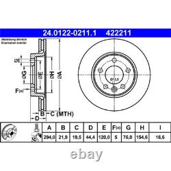 ATE Disques + Céramique Arrière Convient pour VW T5 T6 Multivan Transporter Bus