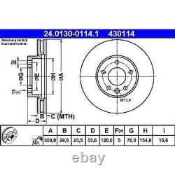 ATE Disques + Céramique Avant Convient pour VW T5 T6 Multivan Transporter Bus