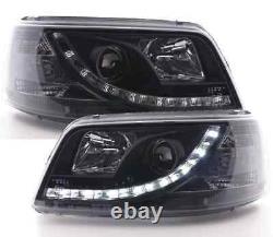 Luci Diurne Optique Fari Pour VW T5 Bus 03-09 Noir Multivan Transporter