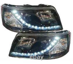 Luci Diurne Optique Fari Pour VW T5 Bus 03-09 Noir Multivan Transporter