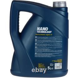 MANNOL 6L Nano Tech 10W-40 huile moteur+MAN FILTER pour VW transporteur V Bus