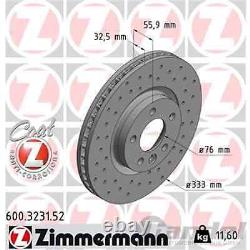 Zimmermann Sport Disques 333mm + Revêtements pour VW T5 Transporter, Multivan Bus